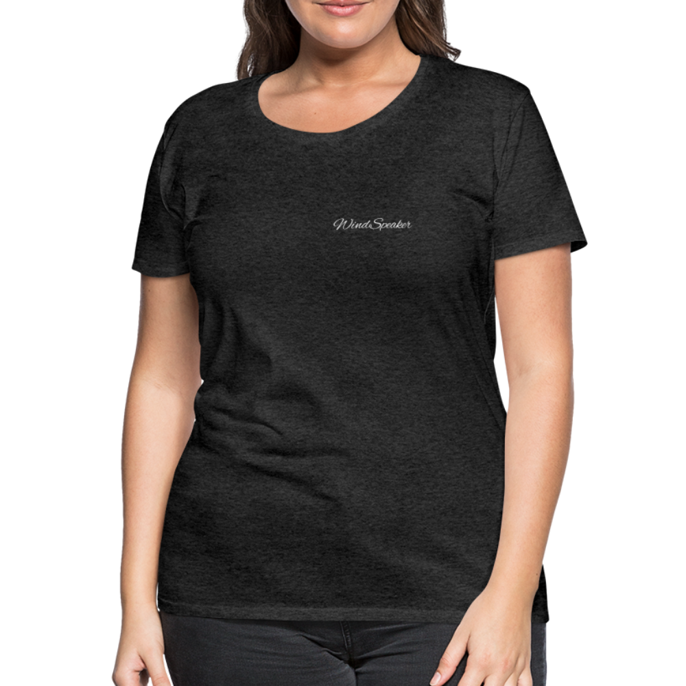 WindSpeaker Women’s Premium T-Shirt (White logo) - charcoal grey