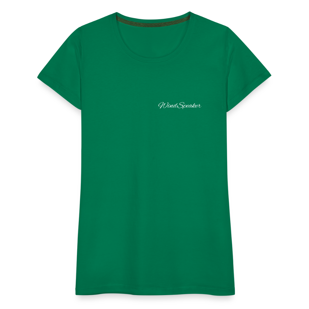 WindSpeaker Women’s Premium T-Shirt (White logo) - kelly green