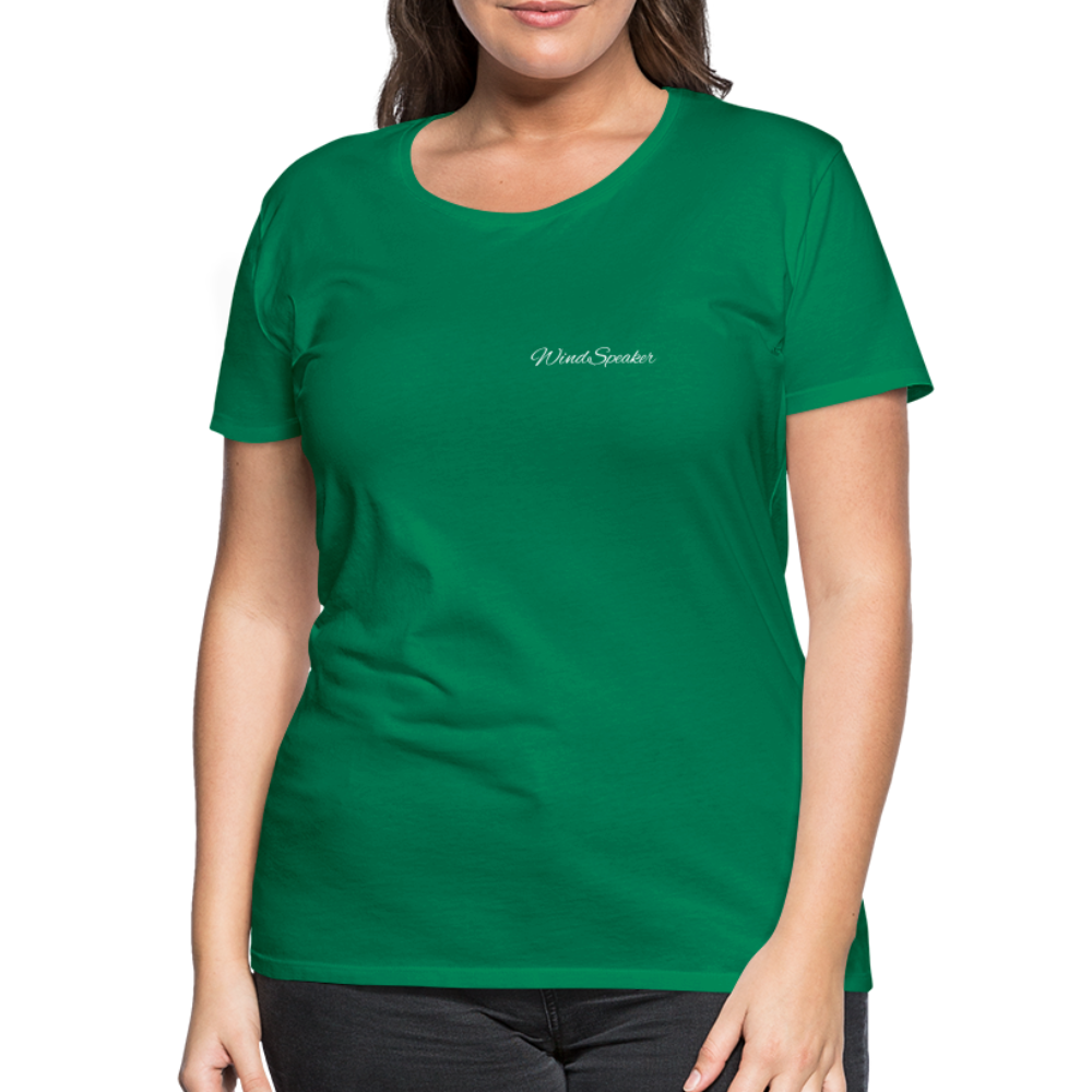 WindSpeaker Women’s Premium T-Shirt (White logo) - kelly green