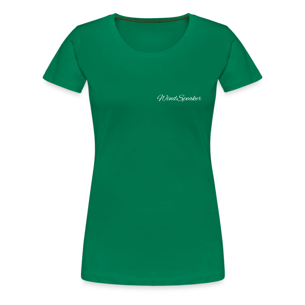 WindSpeaker Women’s Premium T-Shirt (White logo) - kelly green