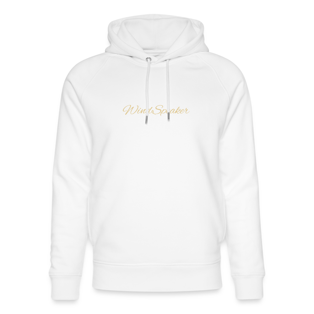 WindSpeaker Unisex Organic Hoodie by Stanley & Stella (Gold logo) - white