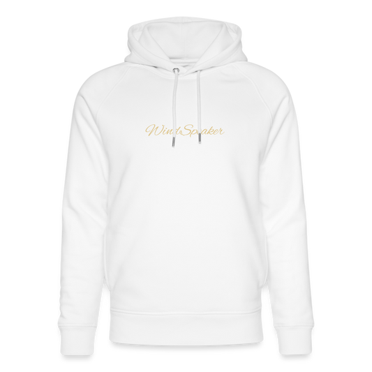 WindSpeaker Unisex Organic Hoodie by Stanley & Stella (Gold logo) - white