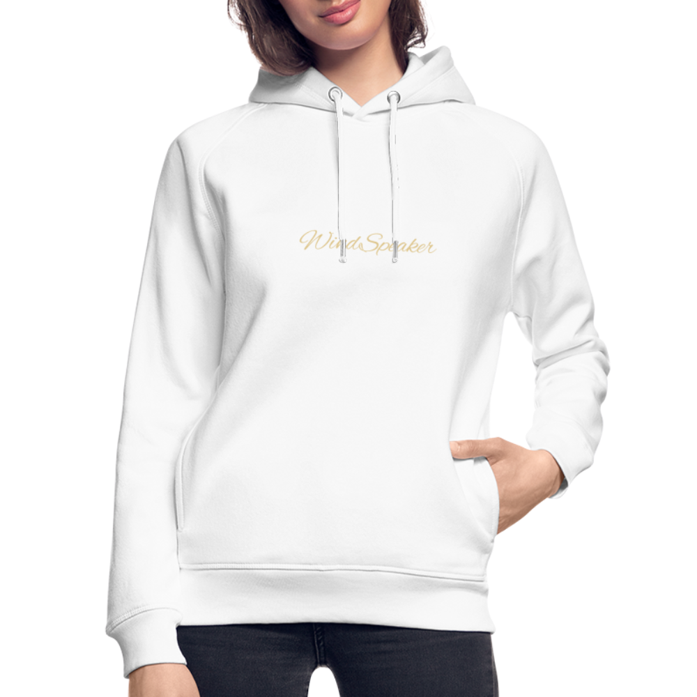 WindSpeaker Unisex Organic Hoodie by Stanley & Stella (Gold logo) - white