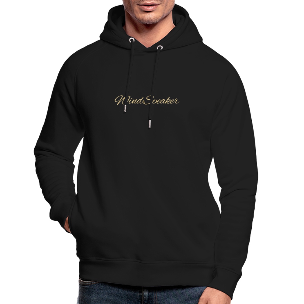 WindSpeaker Unisex Organic Hoodie by Stanley & Stella (Gold logo) - black