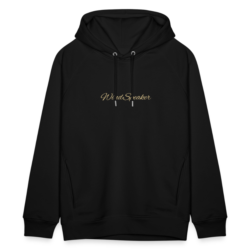 WindSpeaker Unisex Organic Hoodie by Stanley & Stella (Gold logo) - black