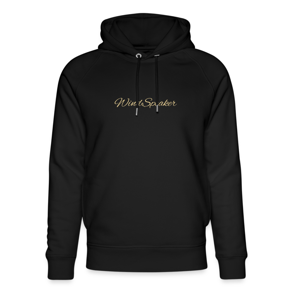 WindSpeaker Unisex Organic Hoodie by Stanley & Stella (Gold logo) - black