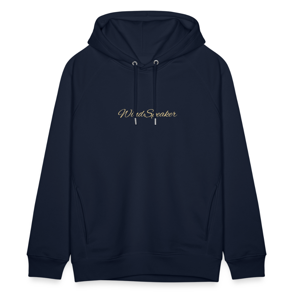 WindSpeaker Unisex Organic Hoodie by Stanley & Stella (Gold logo) - navy