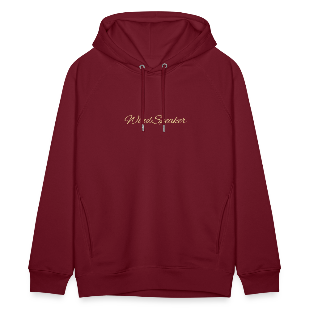 WindSpeaker Unisex Organic Hoodie by Stanley & Stella (Gold logo) - burgundy