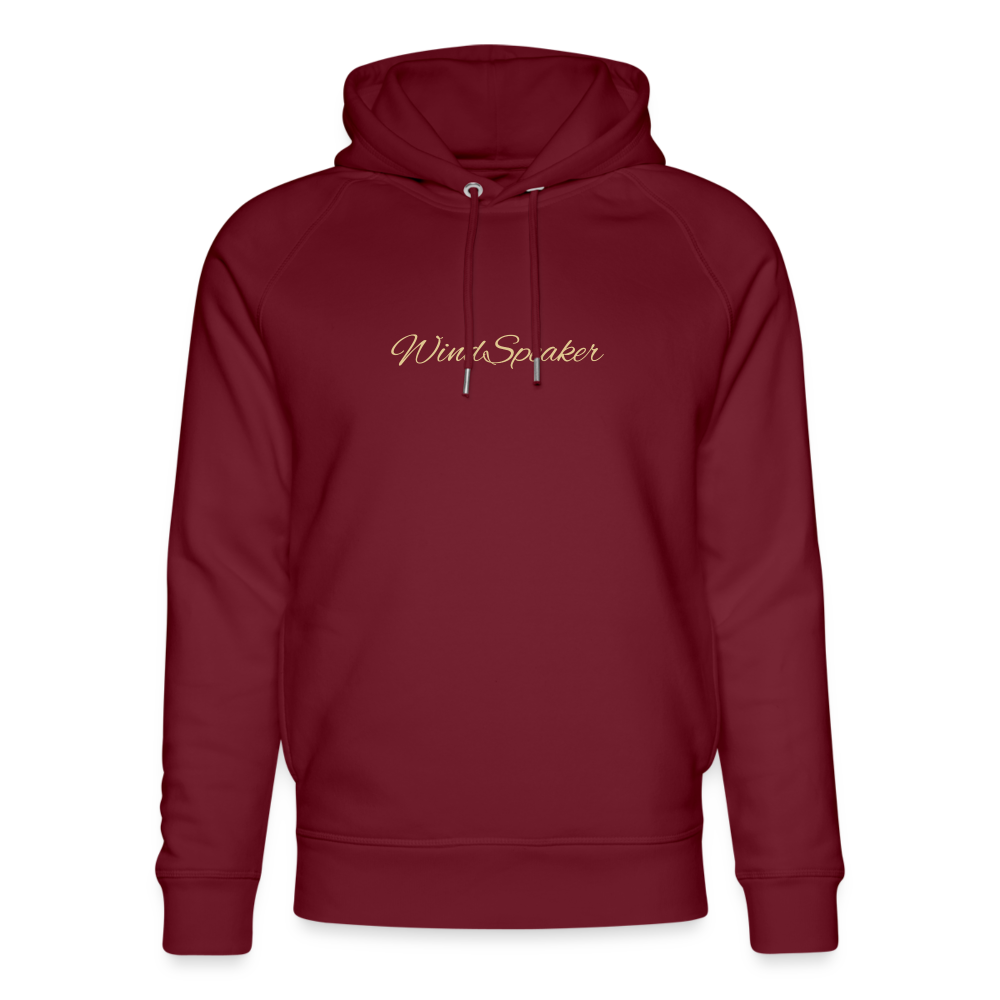 WindSpeaker Unisex Organic Hoodie by Stanley & Stella (Gold logo) - burgundy