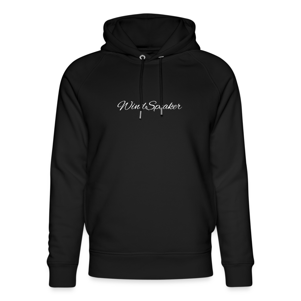 WindSpeaker Unisex Organic Hoodie by Stanley & Stella (White logo) - black