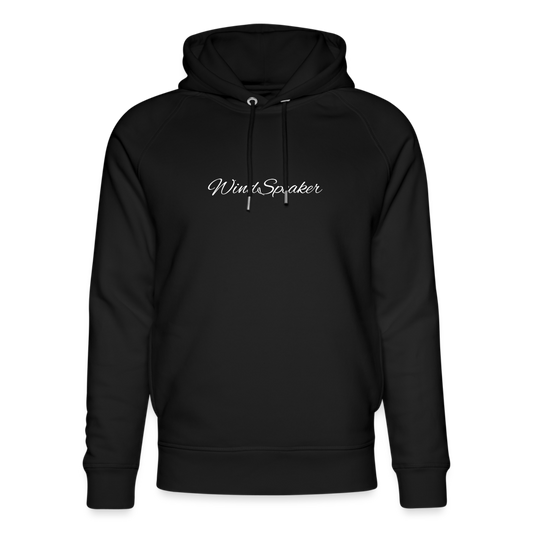 WindSpeaker Unisex Organic Hoodie by Stanley & Stella (White logo) - black