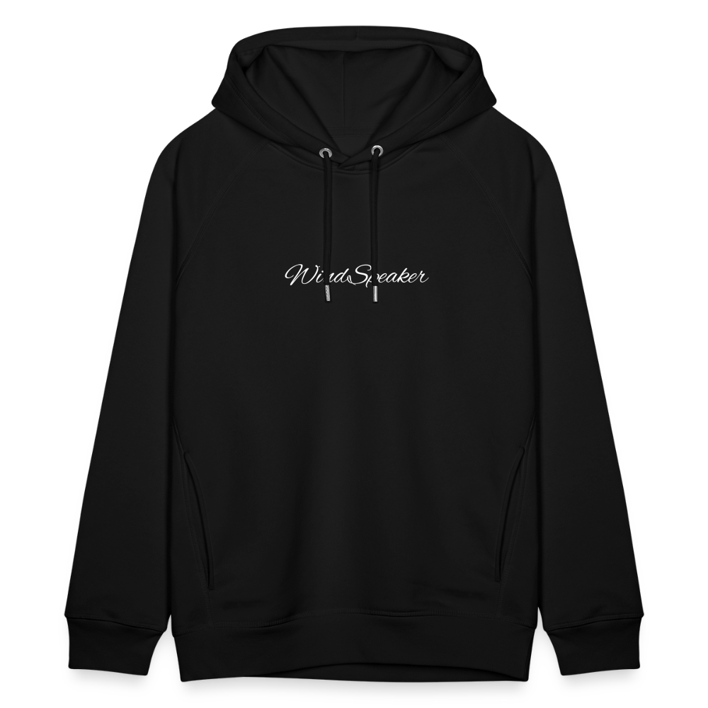 WindSpeaker Unisex Organic Hoodie by Stanley & Stella (White logo) - black