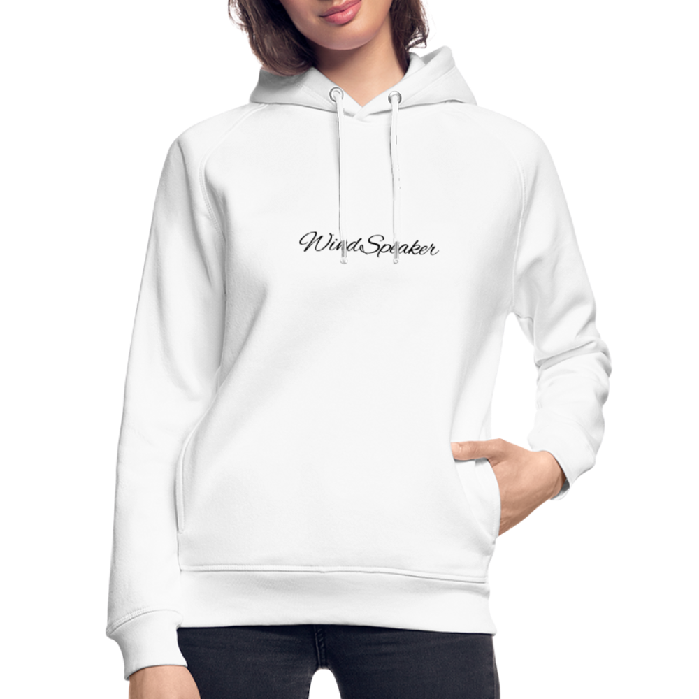 WindSpeaker Unisex Organic Hoodie by Stanley & Stella (Black logo) - white