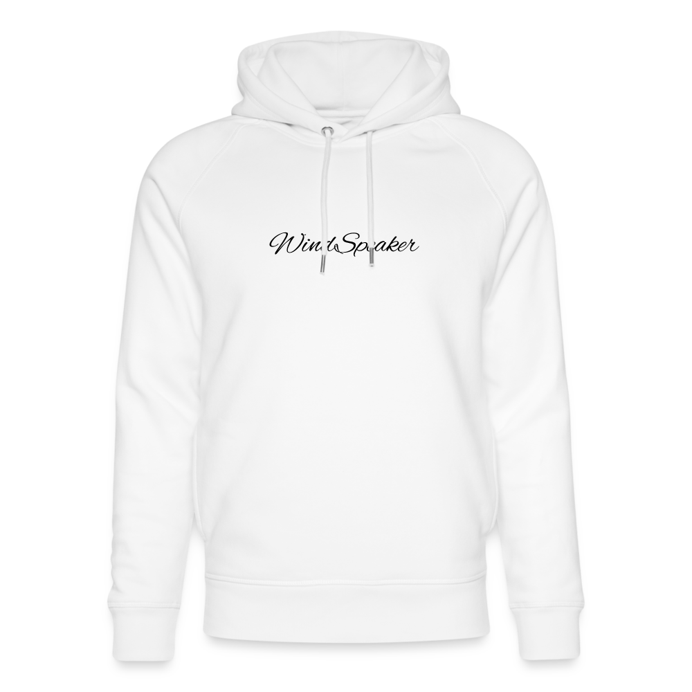 WindSpeaker Unisex Organic Hoodie by Stanley & Stella (Black logo) - white