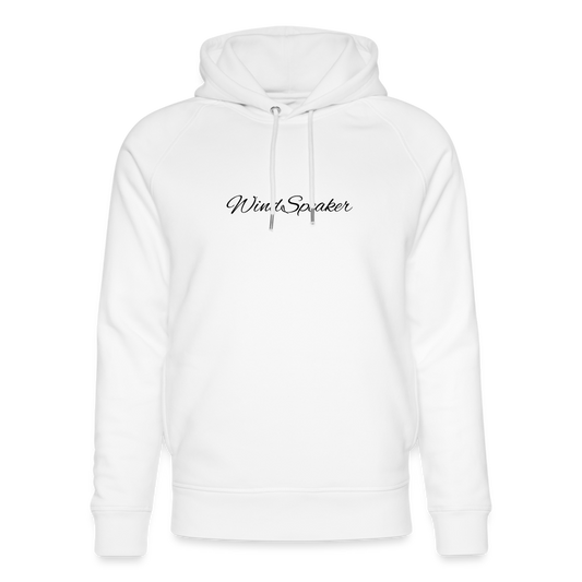 WindSpeaker Unisex Organic Hoodie by Stanley & Stella (Black logo) - white