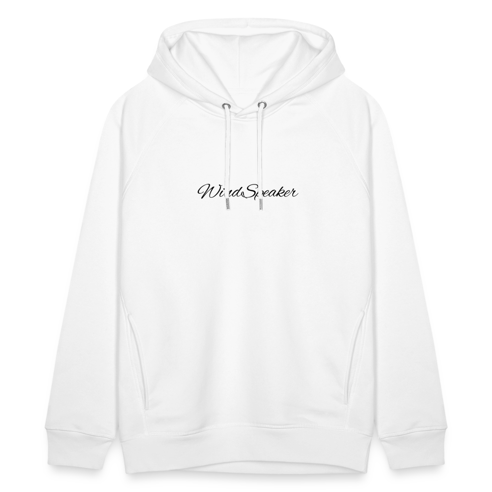 WindSpeaker Unisex Organic Hoodie by Stanley & Stella (Black logo) - white