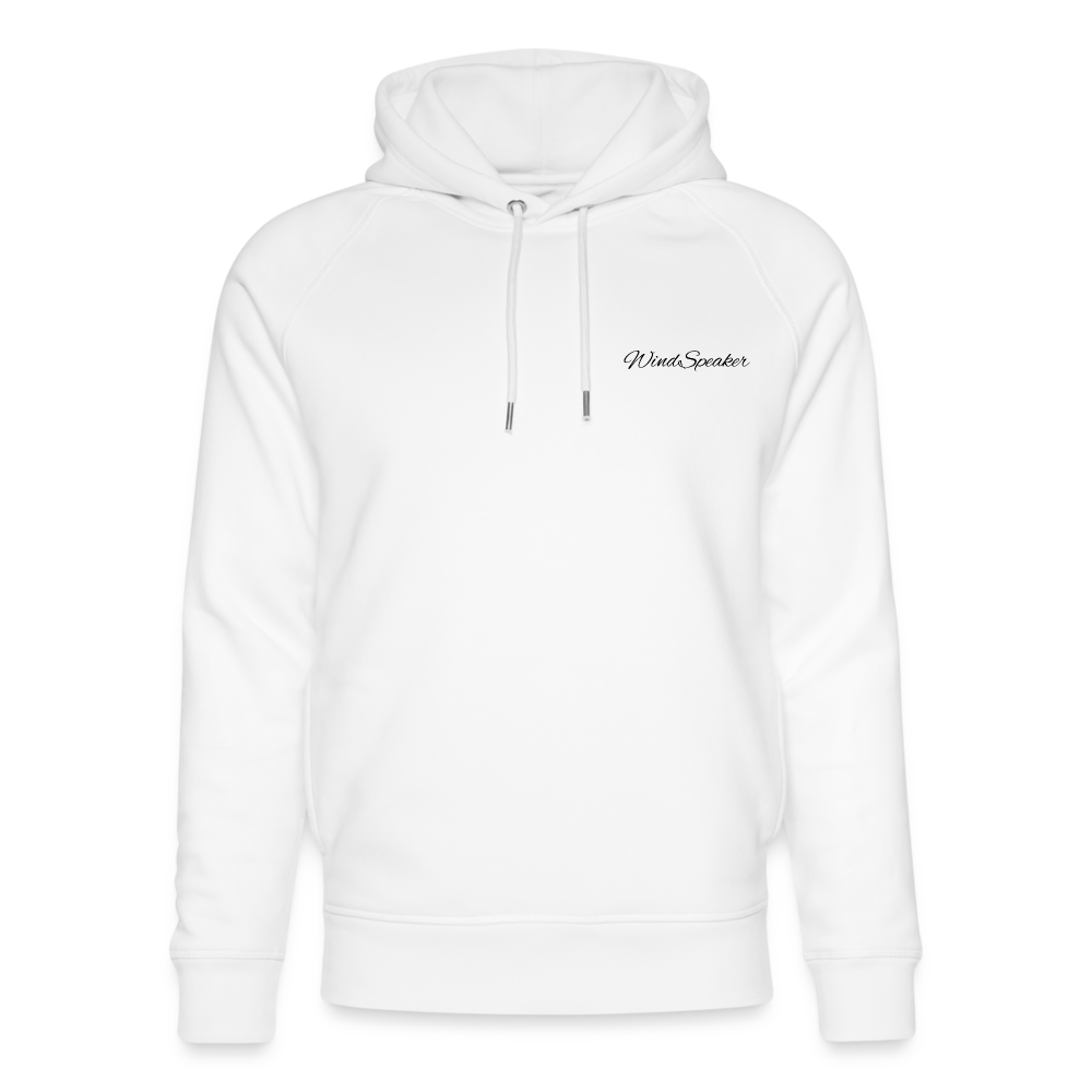 WindSpeaker Unisex Organic Hoodie by Stanley & Stella (2 x Black logo) - white