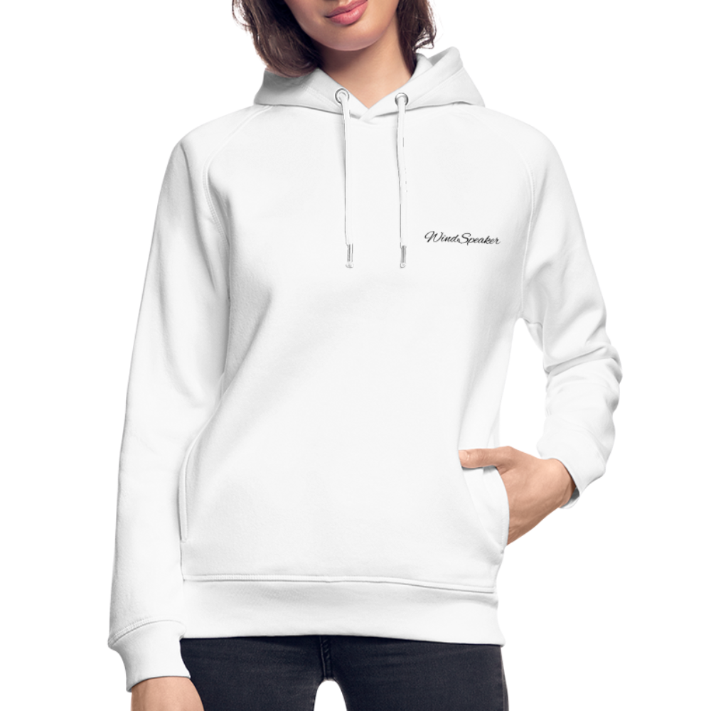 WindSpeaker Unisex Organic Hoodie by Stanley & Stella (2 x Black logo) - white