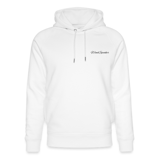 WindSpeaker Unisex Organic Hoodie by Stanley & Stella (2 x Black logo) - white
