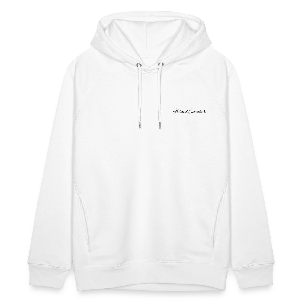 WindSpeaker Unisex Organic Hoodie by Stanley & Stella (2 x Black logo) - white