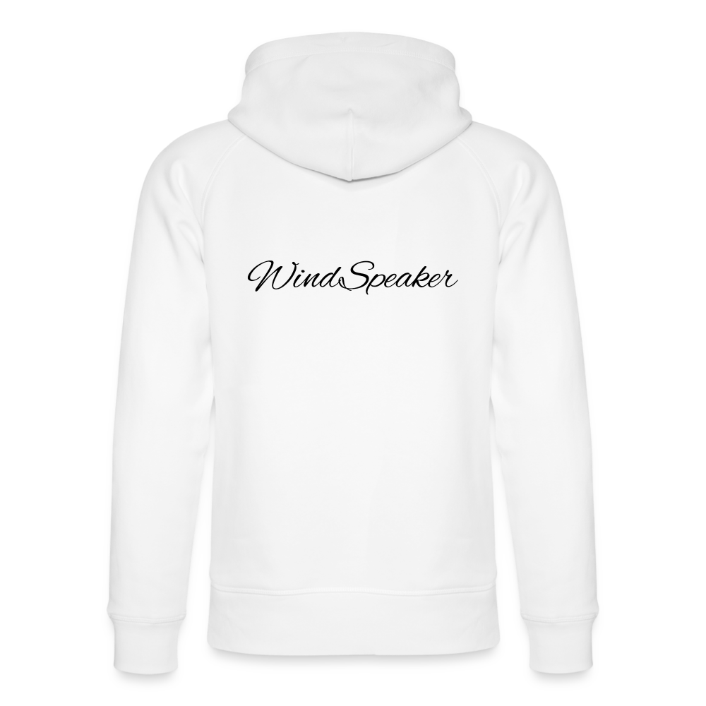WindSpeaker Unisex Organic Hoodie by Stanley & Stella (2 x Black logo) - white