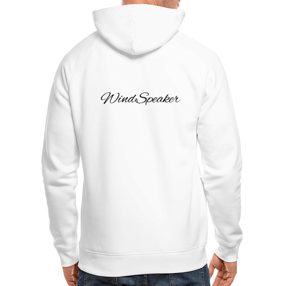 WindSpeaker Unisex Organic Hoodie by Stanley & Stella (2 x Black logo) - white
