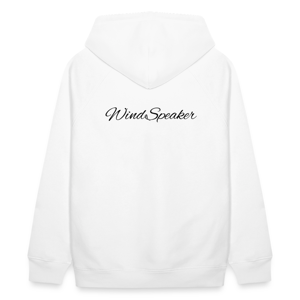 WindSpeaker Unisex Organic Hoodie by Stanley & Stella (2 x Black logo) - white