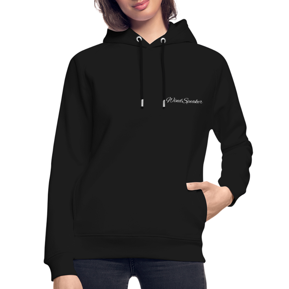 WindSpeaker Unisex Organic Hoodie by Stanley & Stella (2x White logo) - black