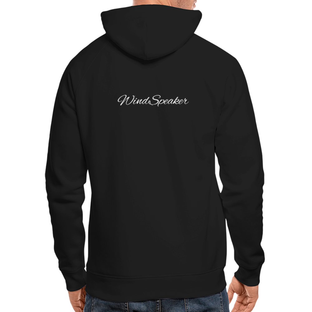 WindSpeaker Unisex Organic Hoodie by Stanley & Stella (2x White logo) - black
