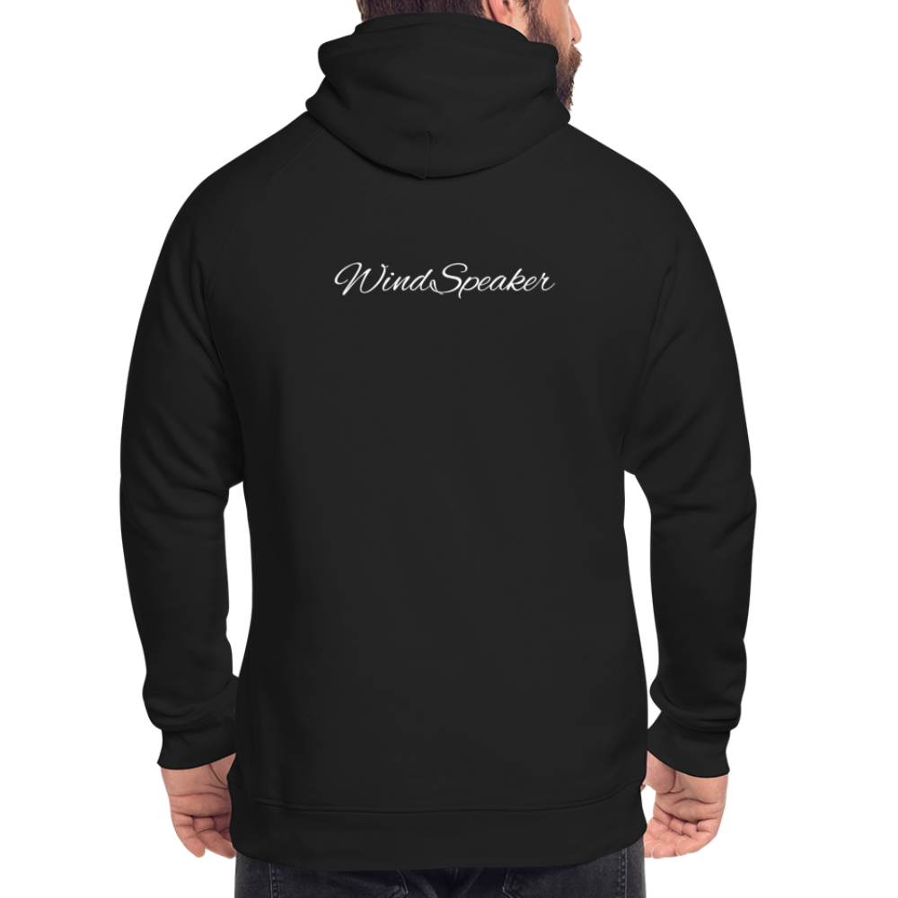 WindSpeaker Unisex Organic Hoodie by Stanley & Stella (2x White logo) - black