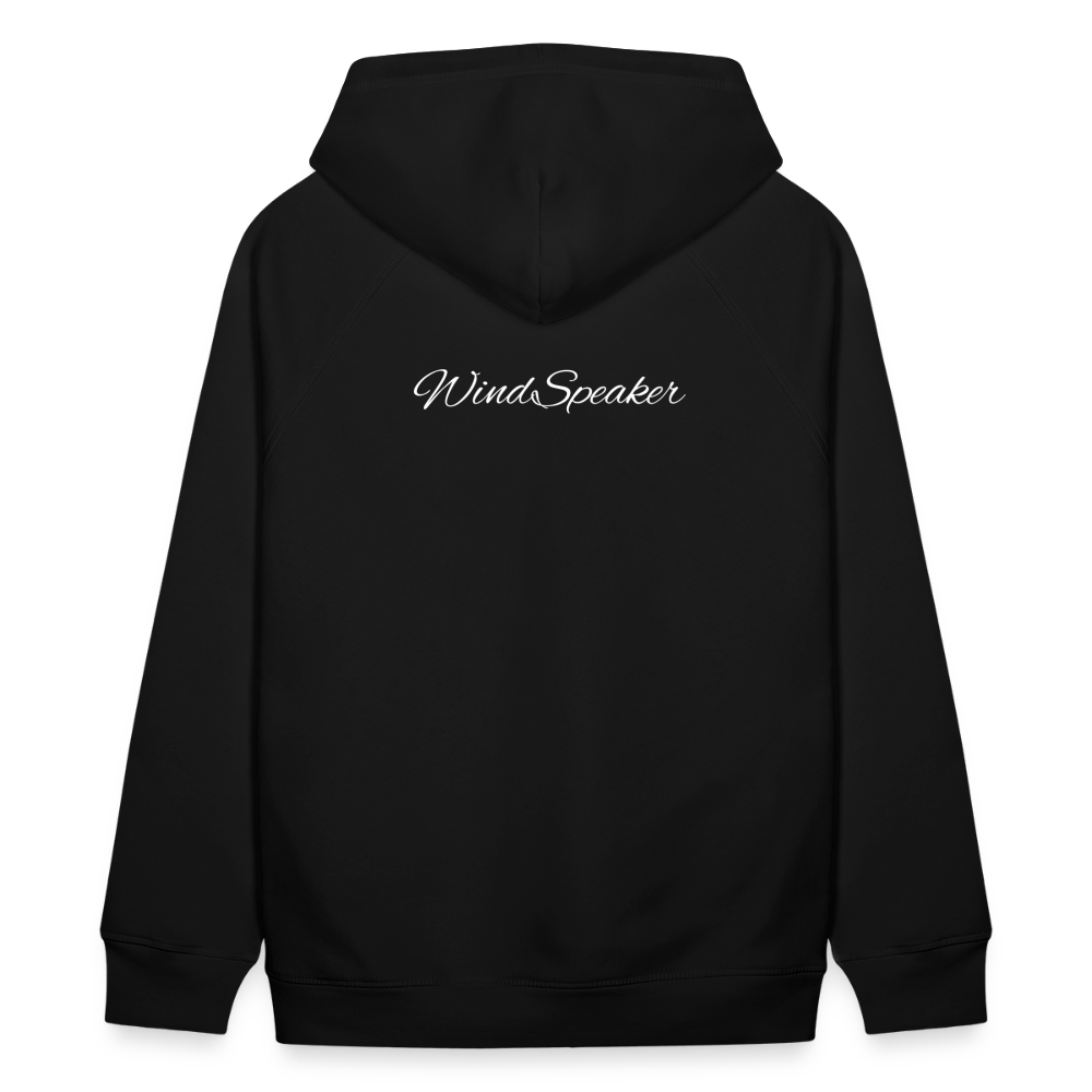 WindSpeaker Unisex Organic Hoodie by Stanley & Stella (2x White logo) - black