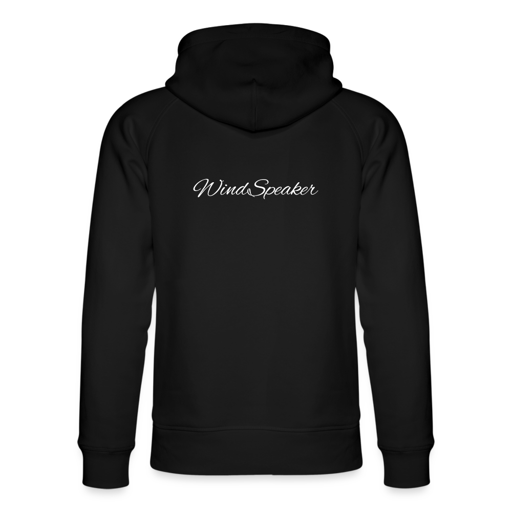WindSpeaker Unisex Organic Hoodie by Stanley & Stella (2x White logo) - black
