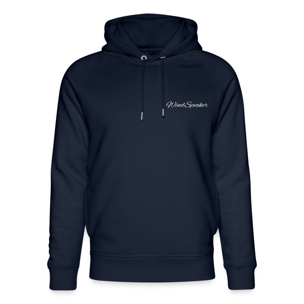 WindSpeaker Unisex Organic Hoodie by Stanley & Stella (2x White logo) - navy