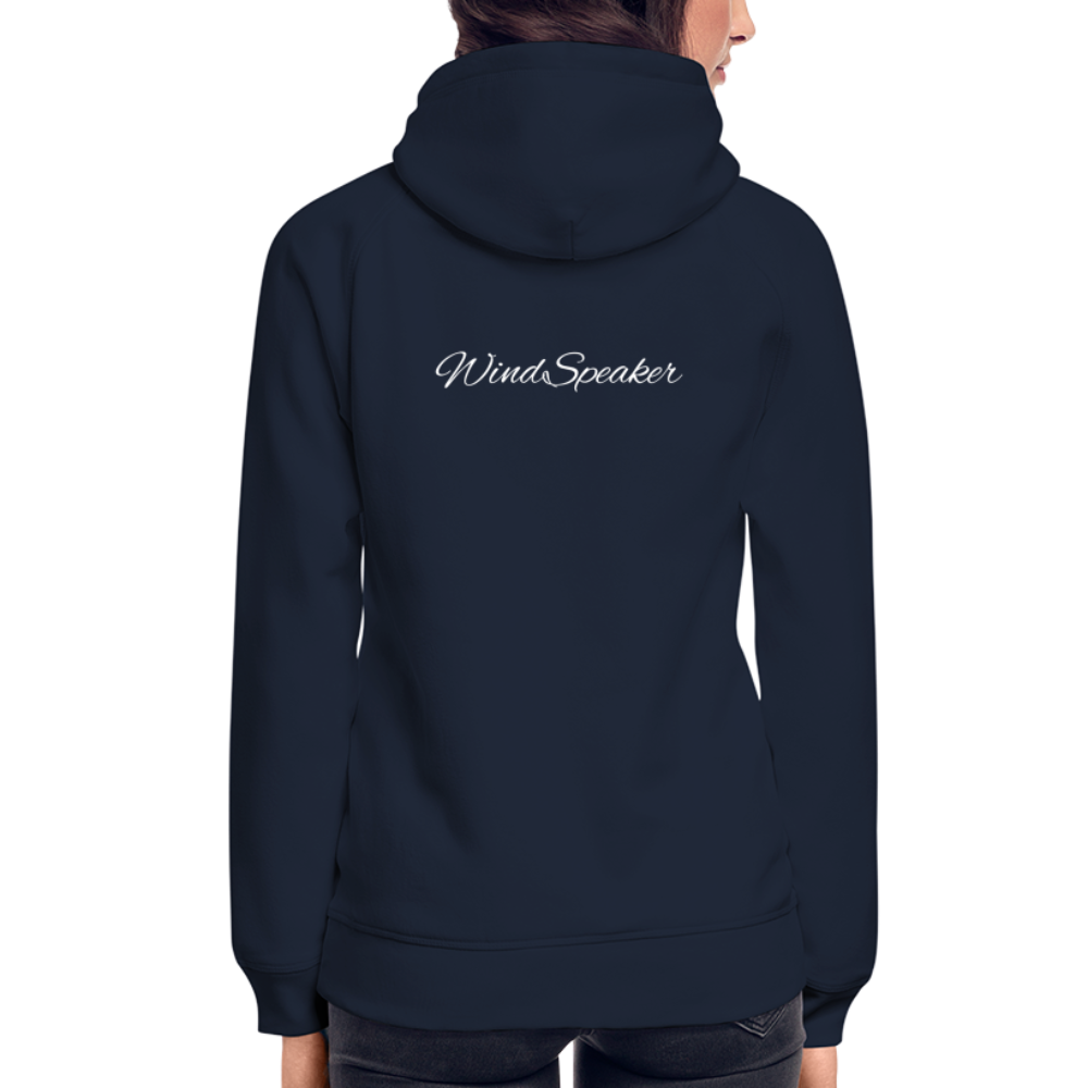 WindSpeaker Unisex Organic Hoodie by Stanley & Stella (2x White logo) - navy