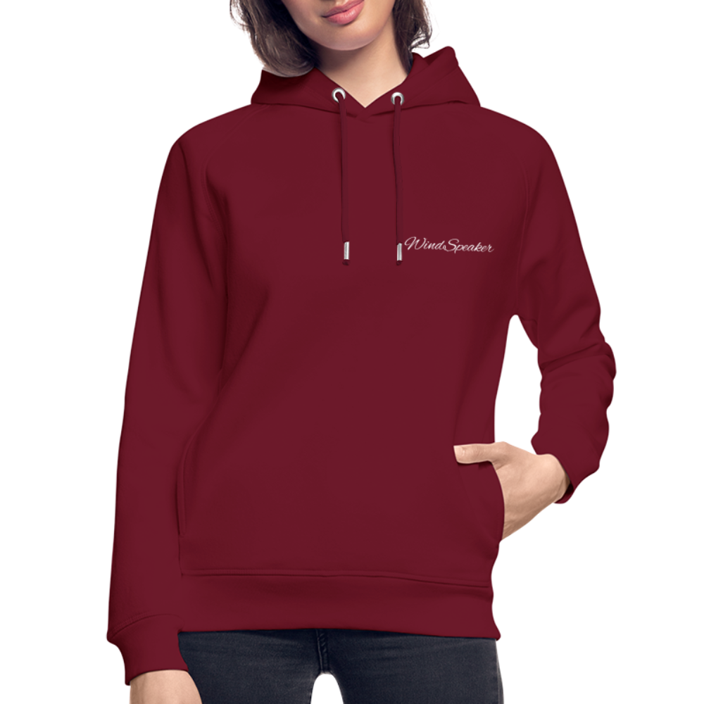 WindSpeaker Unisex Organic Hoodie by Stanley & Stella (2x White logo) - burgundy