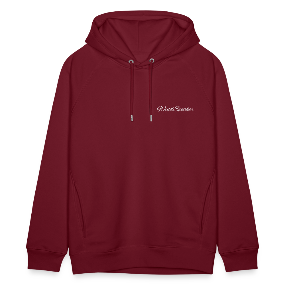 WindSpeaker Unisex Organic Hoodie by Stanley & Stella (2x White logo) - burgundy