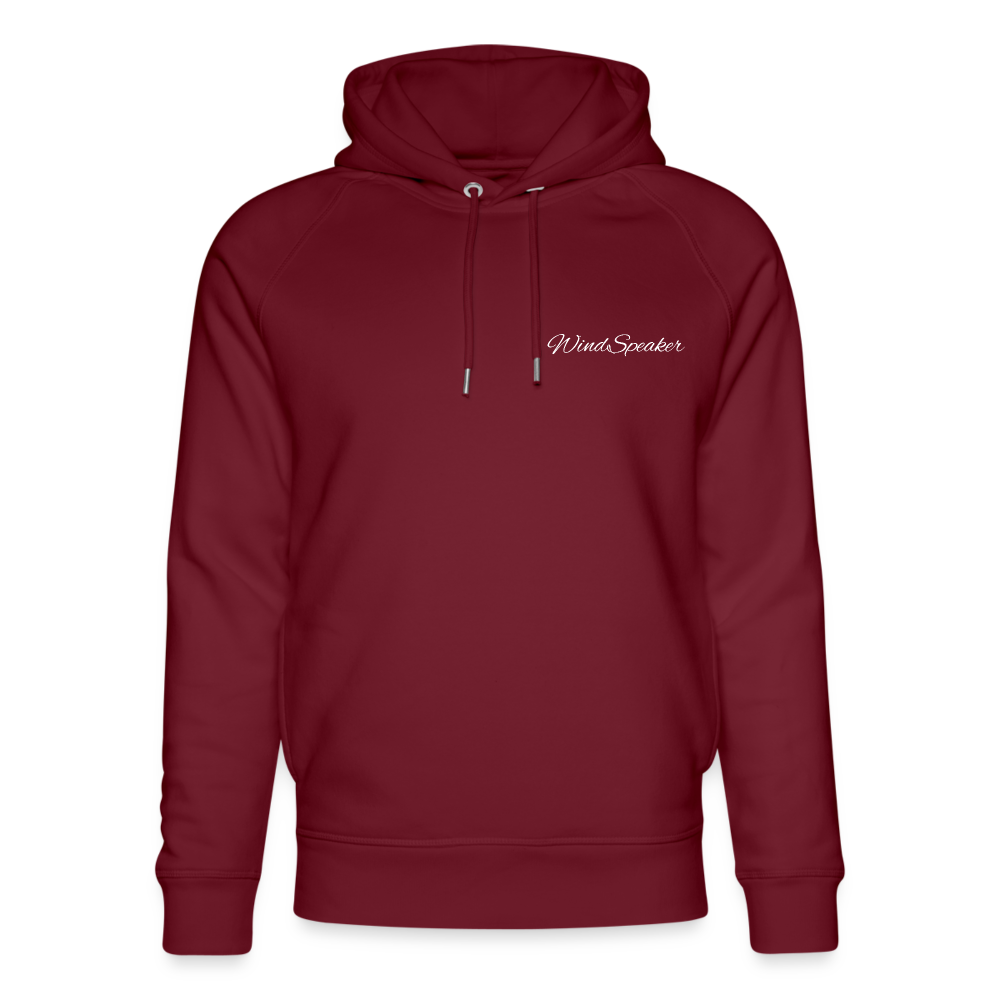 WindSpeaker Unisex Organic Hoodie by Stanley & Stella (2x White logo) - burgundy