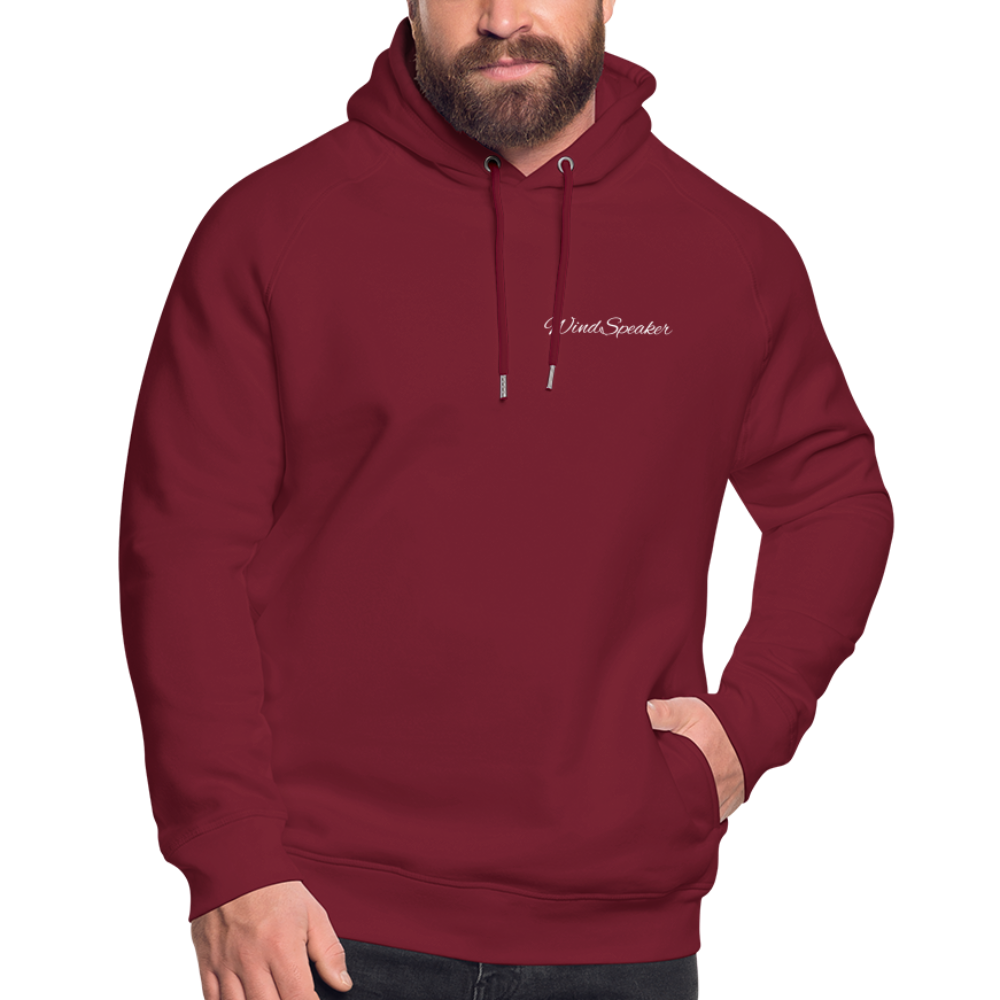 WindSpeaker Unisex Organic Hoodie by Stanley & Stella (2x White logo) - burgundy