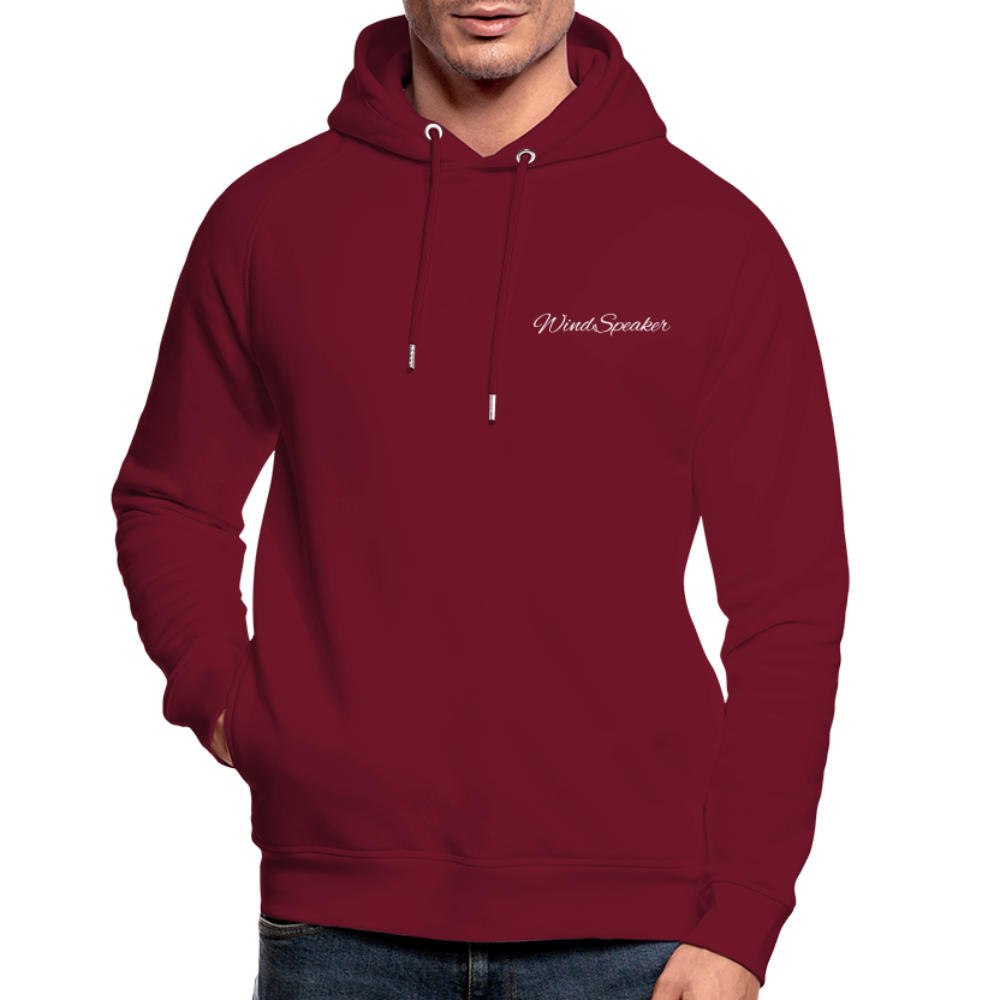WindSpeaker Unisex Organic Hoodie by Stanley & Stella (2x White logo) - burgundy