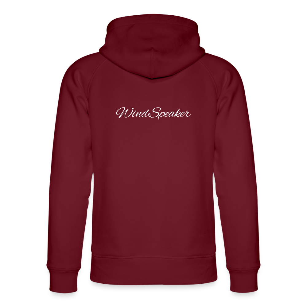 WindSpeaker Unisex Organic Hoodie by Stanley & Stella (2x White logo) - burgundy