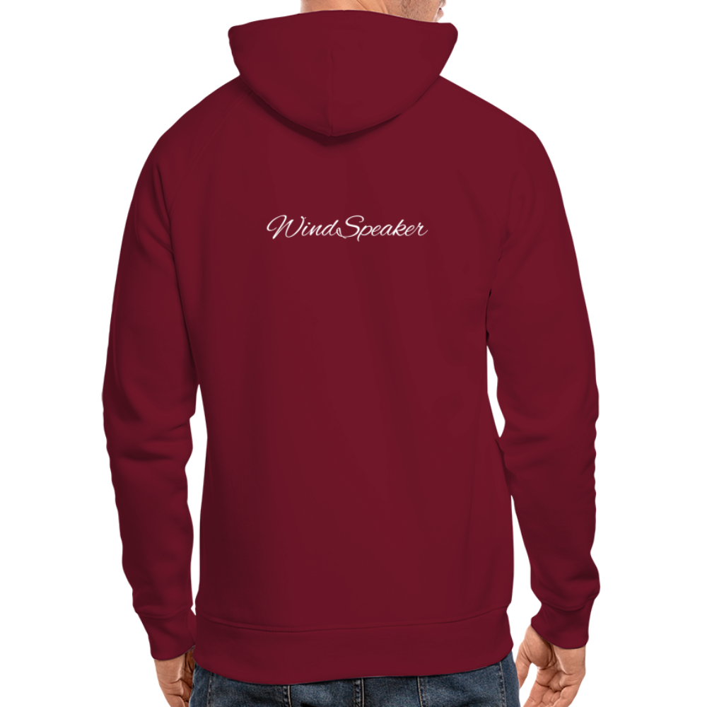 WindSpeaker Unisex Organic Hoodie by Stanley & Stella (2x White logo) - burgundy