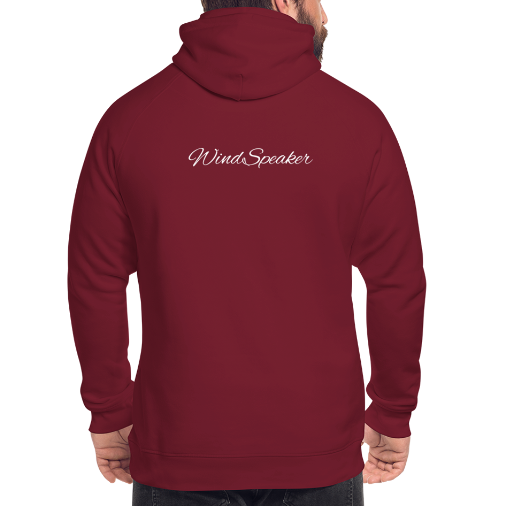 WindSpeaker Unisex Organic Hoodie by Stanley & Stella (2x White logo) - burgundy