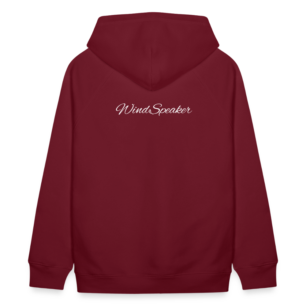 WindSpeaker Unisex Organic Hoodie by Stanley & Stella (2x White logo) - burgundy