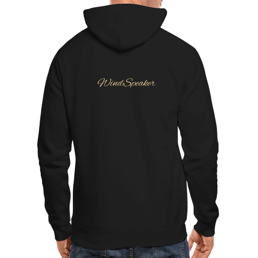 WindSpeaker Unisex Organic Hoodie by Stanley & Stella (2x Gold logo) - black