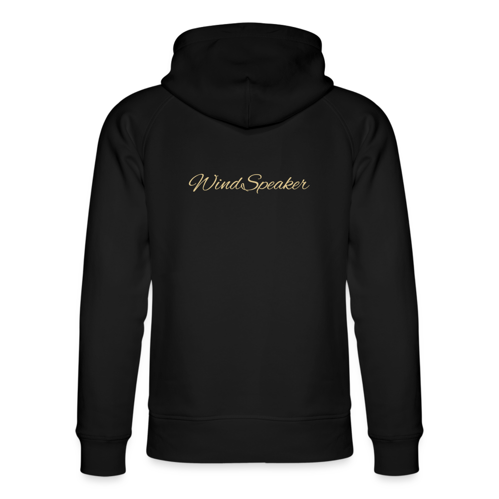 WindSpeaker Unisex Organic Hoodie by Stanley & Stella (2x Gold logo) - black