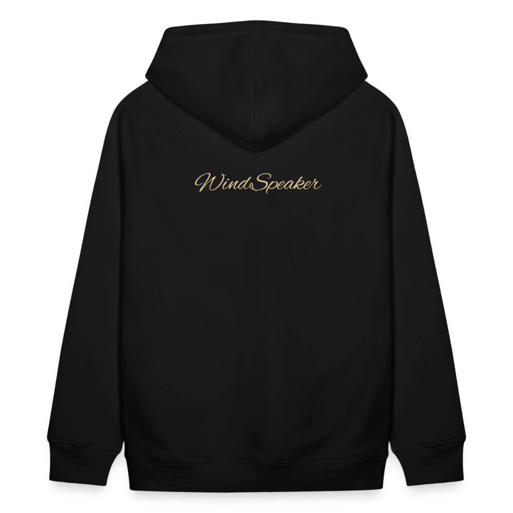 WindSpeaker Unisex Organic Hoodie by Stanley & Stella (2x Gold logo) - black