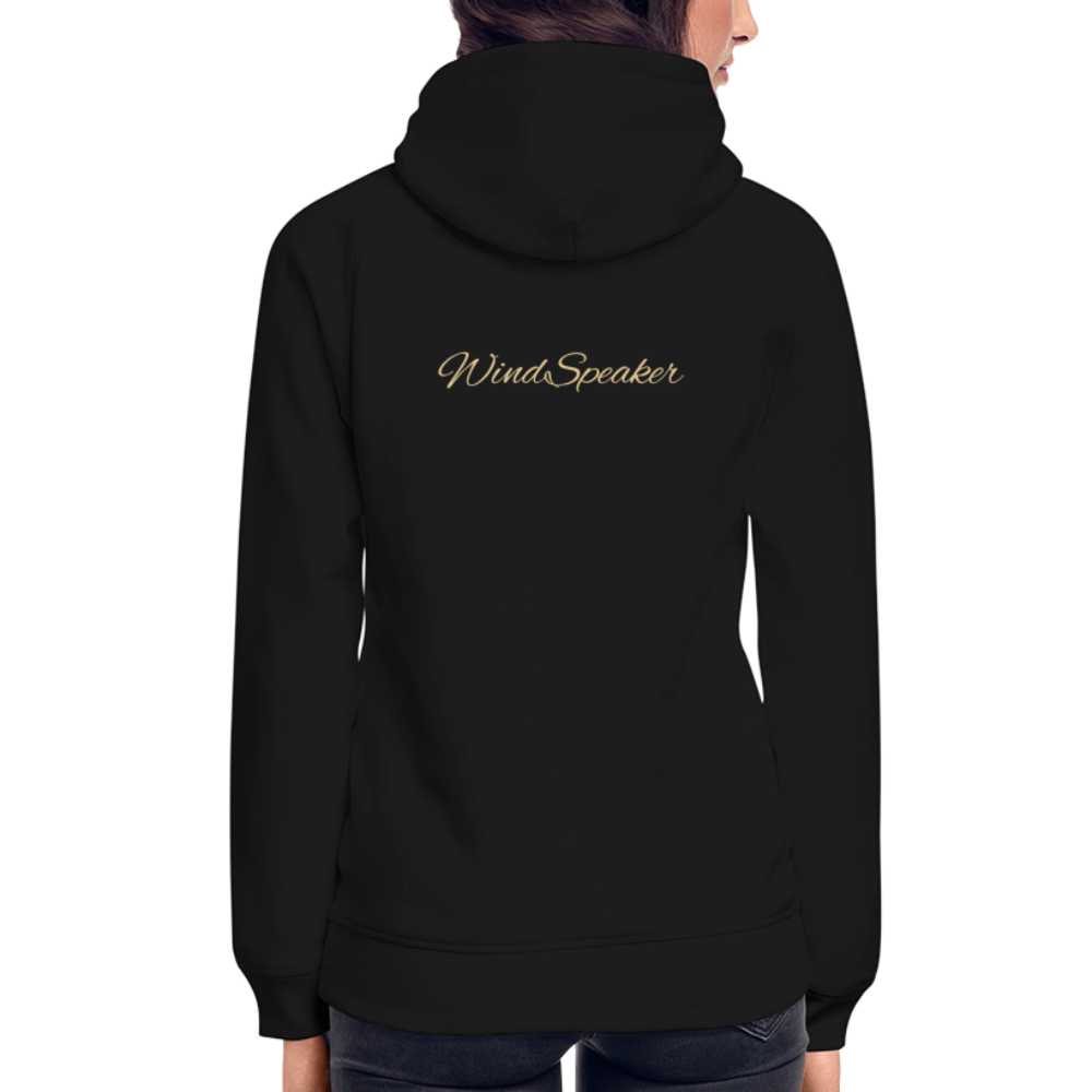 WindSpeaker Unisex Organic Hoodie by Stanley & Stella (2x Gold logo) - black