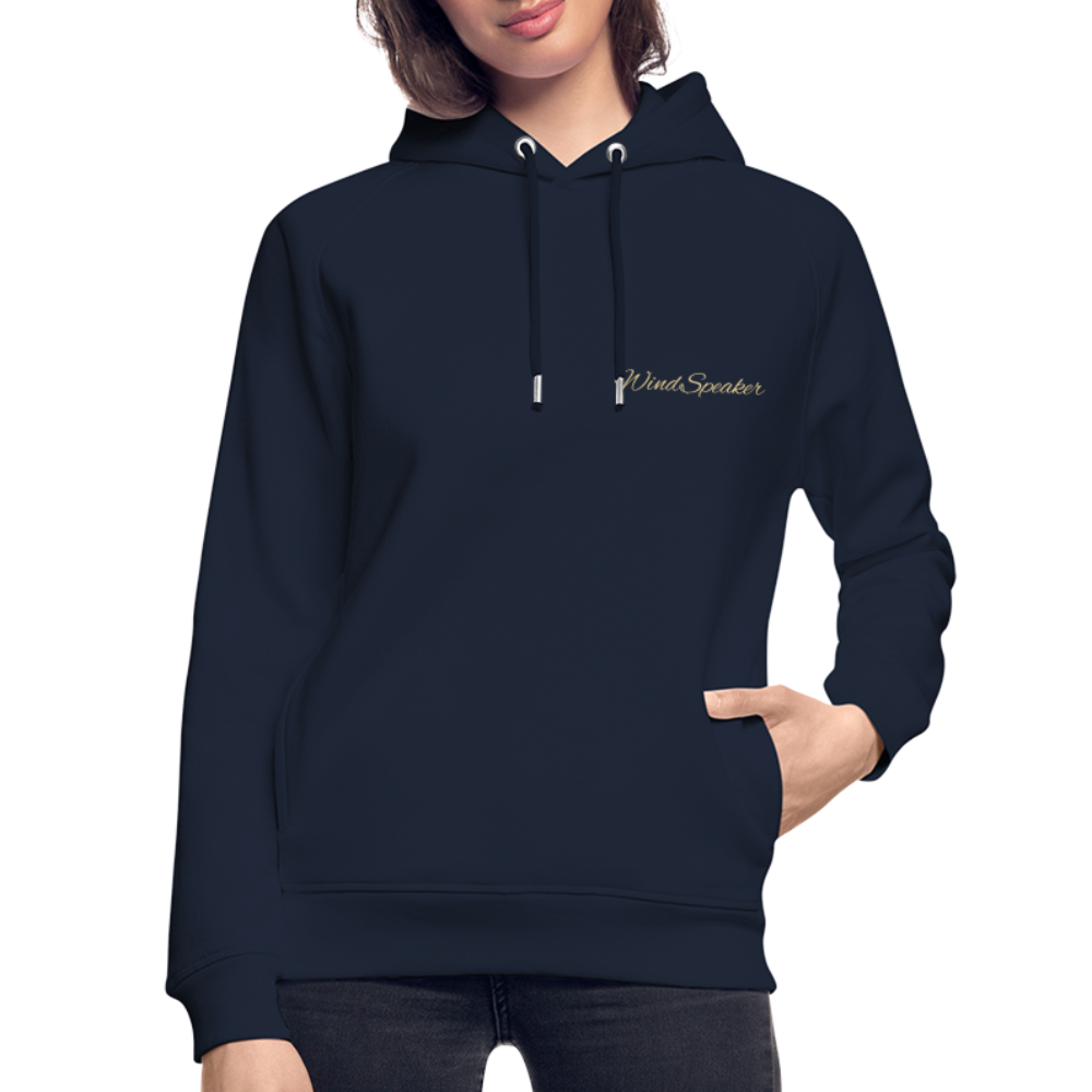 WindSpeaker Unisex Organic Hoodie by Stanley & Stella (2x Gold logo) - navy