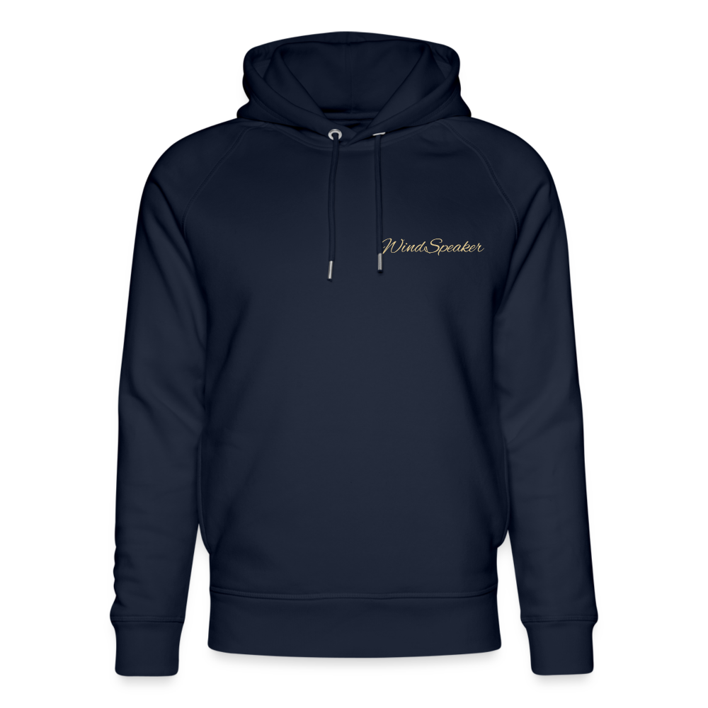 WindSpeaker Unisex Organic Hoodie by Stanley & Stella (2x Gold logo) - navy
