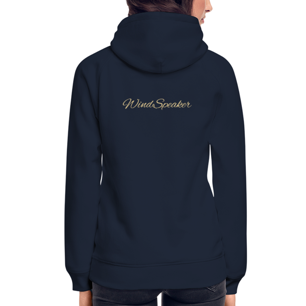 WindSpeaker Unisex Organic Hoodie by Stanley & Stella (2x Gold logo) - navy